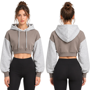 Hoodies courts personnalisés pour femmes, vente en gros, fabricant de sweats à capuche courts, fournisseur de vêtements à marque privée - Product Image 6