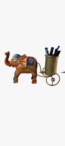 Handcrafted <b>Elephant</b> Cart Pen Holder Wooden Decorative Desk Organizer for Office Home <b>Gift</b> Item - Product Image 6