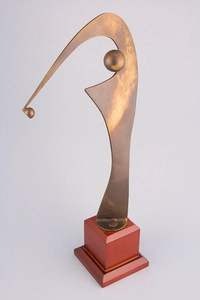 Cible de tir à l'arc et trophée en forme d'arc, finition bronze rustique. Disponible aux prix de gros. - Product Image 4