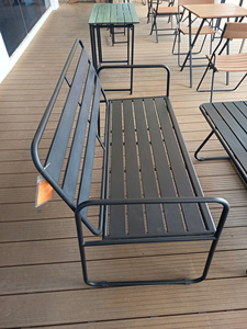 Banco de Jardín Moderno de Acero, Muebles de Exterior Duraderos con Diseño de Patas Cónicas KTS-240814-02 - Product Image 3