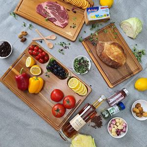 Planche à découper en bois de forme rectangulaire, antidérapante, durable, épaisseur 1,5 cm, passe au lave-vaisselle, bloc de service de cuisine - Product Image 6