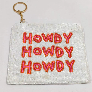 HOWDY Beaded Coin Purse Pink Velvet Nashville Boutique Pouch Western Cowgirl Bag Charm Handmade Seed <b>Bead</b> Embroidery Artistry - Product Image 2
