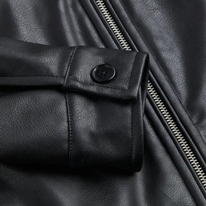 Wholesale Soft Faux Leather <b>Jacket</b> for Men High Quality Outdoor Popular Fashion <b>Lined</b> Zipper Men's Leather <b>Jacket</b> RL-LJ-255 - Product Image 4