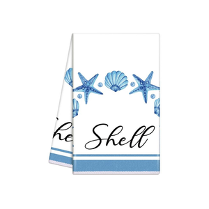 Playful Floral Woven Kitchen Dish Towels Featuring Custom Soft Cotton Washable 100% GOTS Certified Home Use Quality Durability - Product Image 3