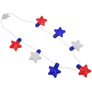 Trang Trí Tiệc Haiwin Ngày 4 Tháng 7 Ánh Sáng Lên Ngôi Sao Đỏ Trắng Xanh Nhấp Nháy Vòng Cổ Bóng Đèn LED - Product Image 5
