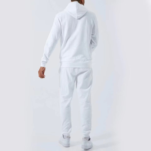 Conjunto Deportivo de Invierno con Capucha Unisex Blanco, Sudadera y Pantalones de Algodón con Estampado de Calavera, Cintura Elástica, Transpirable - Product Image 4