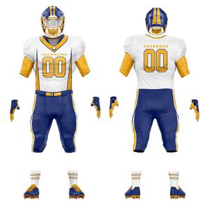 Ensemble d'uniformes de football américain personnalisés pour hommes adultes, en tissu Spandex/Coton/Bambou, impression par transfert par sublimation, respirant - Product Image 2