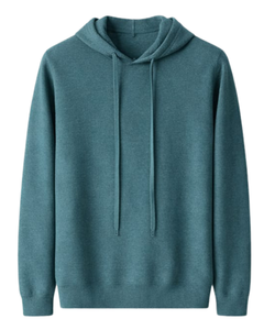 Sweat-shirt à capuche personnalisé pour homme, couleur turquoise, en molleton de coton, manches longues, décontracté, avec cordon de serrage, streetwear d'hiver - Product Image 1
