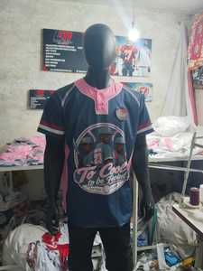 Camiseta de Softbol Personalizada LONG MISSION, Transpirable, Unisex, Manga Corta, Cuello de Béisbol, Impresión Sublimada Frontal, Secado Rápido, Corte Regular - Product Image 1