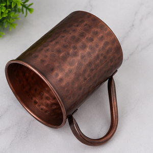 Taza de Cobre Martillado Sólido con Acabado Antiguo Estilo Vintage, con Asa, Ecológica, para Uso Doméstico - Product Image 1