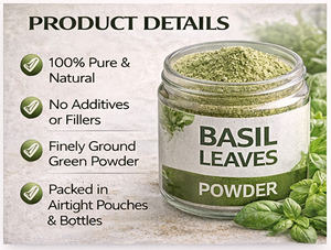 WARRLY Polvo Herbal Premium de Albahaca Sagrada, Extracto Natural de Tulsi Superalimento 99% Grado Alimenticio, Envasado al Vacío en Tambor/Bote - Product Image 6