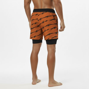 Latest Design Double <b>Layer</b> Printed Sporty Knitted Men's Shorts Wholesale Unique Casual <b>Mid</b> Lightweight Quick Dry Breathable - Product Image 2