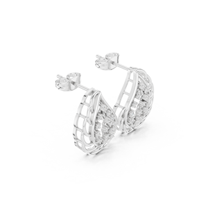 Pendientes de Aro de Plata 925 con Moissanita para Mujer, Corte Brillante Redondo, Engaste en Canal, Geométricos, de Lujo, para Uso Diario - Product Image 1