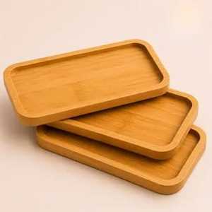 Plateau de rangement en bambou, écologique, sûr pour les aliments, multifonctionnel, personnalisable, brun, à poser au sol, pour la cuisine à domicile, à un seul niveau - Product Image 1
