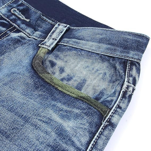 High Quality Canvas Denim Shorts Fashion High Waist Blue <b>Jeans</b> Casual Pants Elastic Waist <b>Drawstring</b> <b>Men</b> 180g Digital Printed - Product Image 6