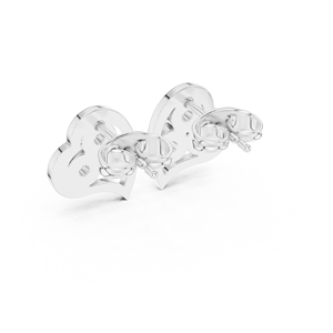 Luxury Vintage <b>Silver</b> Heart Diamond <b>Stud</b> Earrings IGI Certified Womens Fine Jewelry for Wedding Engagement Party Gift - Product Image 3
