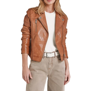 <b>High</b> Quality New Arrival Comfortable Full Length Women Sheep Skin <b>Leather</b> Jacket Solid Color Cotton Filled Breathable Waterproof - Product Image 1