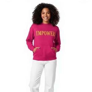 Sweat-shirts à col montant personnalisés pour femmes, de haute qualité, en coton 100% molleton, coupe ample, confortables pour les sorties du week-end - Product Image 1