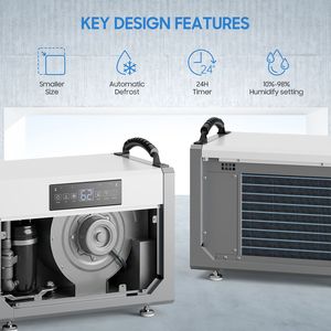 Deumidificatore Commerciale da 113 Pinte con Pompa di Scarico Automatica Interna, Dispositivo ad Alta Efficienza per il Controllo dell'Umidità - Product Image 4