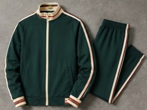Unisex Green <b>Track</b> <b>Jacket</b> Full Sleeve Zipper Sporty Style Turn-down Collar Striped Side Pockets Breathable Polyester Autumn Wear - Product Image 2