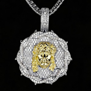 Joyería Religiosa de Lujo para Hombre al por Mayor, Colgante de Jesús con Incrustaciones de Diamantes Estilo Hip Hop para Raperos - Product Image 3