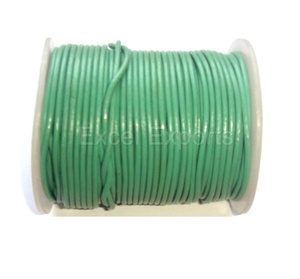 Cordons en cuir vert menthe faits à la main de haute qualité avec perles de 1 mm, 1,5 mm, 2 mm, fil de 3 mm, composants de bijoux, modèle 141 Excel Exports - Product Image 1