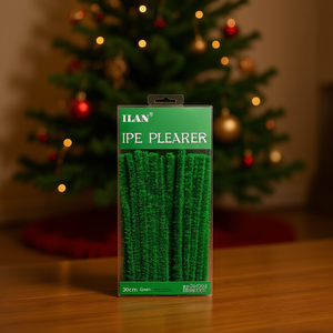 Ilan Pipe Cleaner Verde 30cm 20pz Per Decorazioni Natalizie - Product Image 3