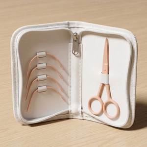 Kit d'accessoires professionnels pour extensions de cheveux, comprenant des aiguilles à boucle, des ciseaux et un étui de rangement à fermeture éclair, ensemble d'installation pour cheveux - Product Image 3