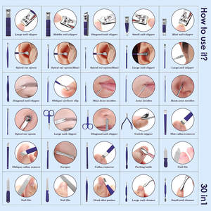 Ensemble de coupe-ongles 26 pièces, kit de manucure et pédicure, coupe-ongles en acier inoxydable pour les ongles des doigts et des orteils, outils de soin des ongles - Product Image 5