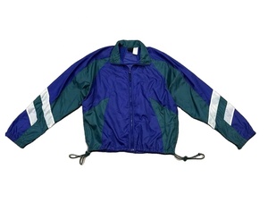 Chaqueta Cortavientos Colorblock Retro Azul Verde Blanco Estilo Urbano para Hombre con Cierre de Cremallera y Resistente al Agua - Product Image 4