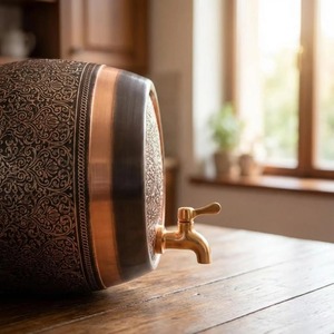 Hand Made Quality Copper Water Dispenser Artisan Style Copper Water Dispenser Solid Color Item Copper Water Dispenser - Product Image 2