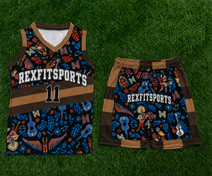 ชุดเสื้อบาสเก็ตบอล REXFITSPORTS แบบซับลิเมชั่น คอวี แขนกุด ชุดกีฬาสำหรับผู้ใหญ่ ทุกเพศ ทุกฤดู - Product Image 2