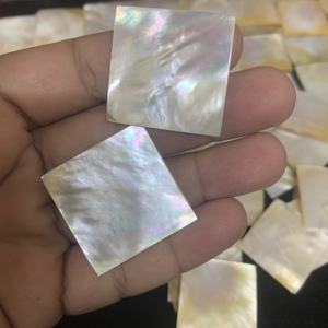 Wholesale Natural Heat Treated 6-40mm Double <b>Flat</b> Shell Sheet Square Mother of Pearl White for Jewelry Making - Product Image 2