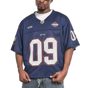 V Neck Mesh Football Jersey Men's Custom Sublimation Printed Breathable Short Sleeve <b>T</b>-<b>Shirts</b> Loose Fit Sports Apparel <b>T</b> <b>Shirt</b> - Product Image 1