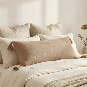 Housse de coussin lombaire surdimensionnée bleue texturée, style moderne pour chambre à coucher, 30 × 80 cm - Product Image 3
