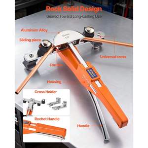 Kit de pliage de tubes en alliage d'aluminium compact 1/4-7/8 pouce, outil manuel à cliquet avant/arrière, 7 matrices pour tube de climatisation CVC - Product Image 5