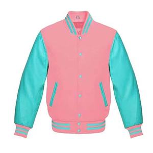 Chaqueta Universitaria de Lana de Alta Calidad con Mangas de Cuero, Logotipo y Colores Personalizados, Chaqueta de Béisbol Universitaria para Hombre - Product Image 4