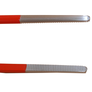 Pince de chef rouge en acier inoxydable à pointe droite argentée, pour la mise en assiette et le service, idéale pour les chefs. - Product Image 6