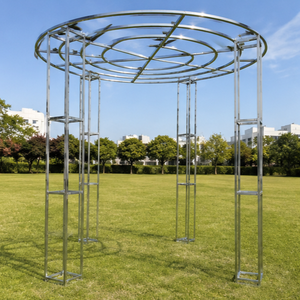 Modern Stainless Steel Wedding Arch Frame Metal Event <b>Backdrop</b> <b>Stand</b> Luxury Circular Canopy Decoration Display Structure - Product Image 1