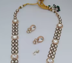 Luxe Kundan Pierre Déclaration Collier Kundan Émeraude Ensemble de Bijoux Élégant Mariée Émeraude Pendentif Collier pour les femmes - Product Image 2