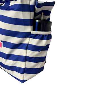 Bolsa de Playa Jack and Jill, Azul y Blanca a Rayas, Gran Capacidad, Bolsa de Hombro de Viaje, Fabricante OEM - Product Image 2