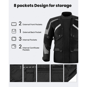 Veste de moto touring personnalisée homologuée CE, imperméable, pour la conduite aventure, avec bandes réfléchissantes, équipement de protection pour moto - Product Image 2