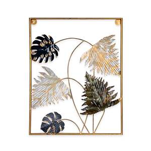 Modern Art <b>Decor</b> Metal <b>Leaf</b> <b>Wall</b> Art Laser Cut Iron Framed Flower Geometric Abstract for Home Office for Living Buyer-Hotels - Product Image 2