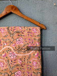 Tissu artisanal indien traditionnel imprimé au bloc, 100 % coton : tissu de couture écologique à teinture naturelle pour la décoration intérieure - Product Image 2