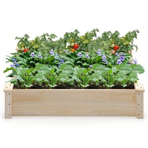 Jardinera Elevada de Madera de Abeto, 48x24x10 Pulgadas, con Patas Ranuradas para Verduras, Flores y Hierbas, Diseño con Drenaje - Product Image 4