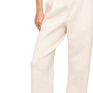 Pantalones Deportivos de Felpa Crema para Mujer, Corte Recto, Ajuste Relajado, Cintura Elástica, Logotipo Personalizado, Ropa Urbana, OEM - Product Image 5