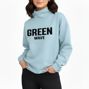 เสื้อสเวตเชิ้ตผู้หญิงแบบคอเต่า ผ้าฟลีซ ใส่ได้สองด้าน สไตล์ลำลองสำหรับฤดูหนาว พร้อมโลโก้ด้านหน้า ระบายอากาศได้ดี - Product Image 1