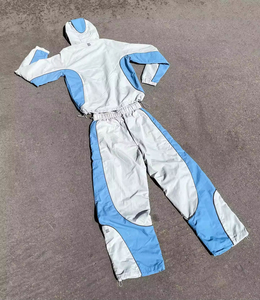 Custom Streetwear Reflective Oversized Baggy Zipper Polyester Nylon Wind Breaker <b>Jacket</b> and Short SeCustom Sweatsuit Embroidery - Product Image 3