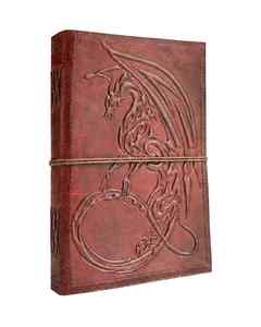 Carnet en cuir gaufré Dragon |   Journal de voyage classique en cuir vierge pour le dessin, le bureau et les cadeaux - Product Image 4