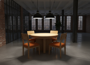 Ensemble de table basse ronde moderne avec 4 chaises en frêne massif et placage MDF, léger et durable - Product Image 4